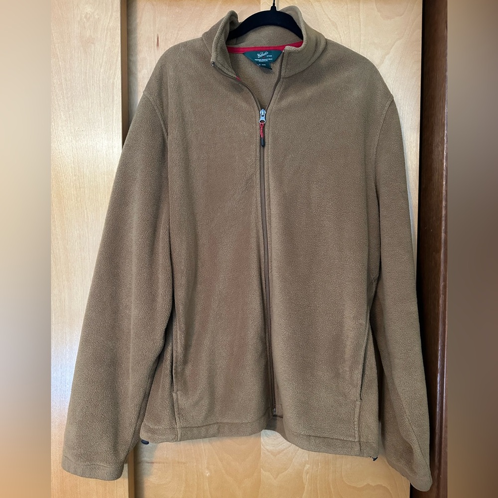 Woolrich men’s camel chicory fleece full zip size XL
